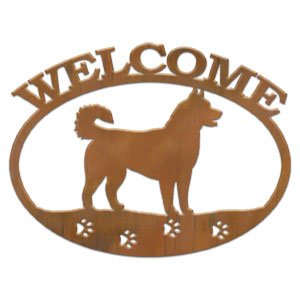 601211 - Husky Dog Metal Welcome Sign