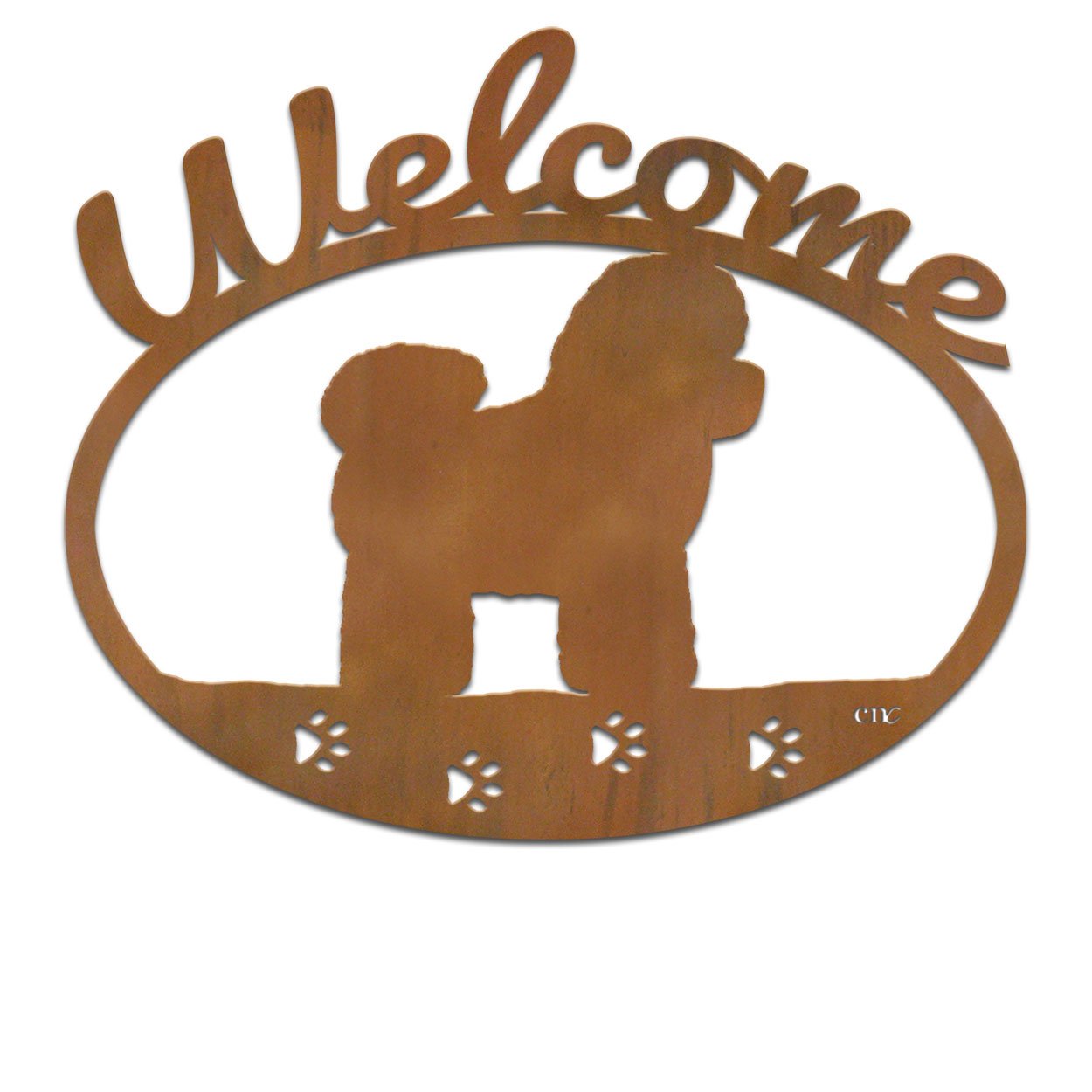 601231 - Bichons Frise Metal Welcome Sign Wall Art