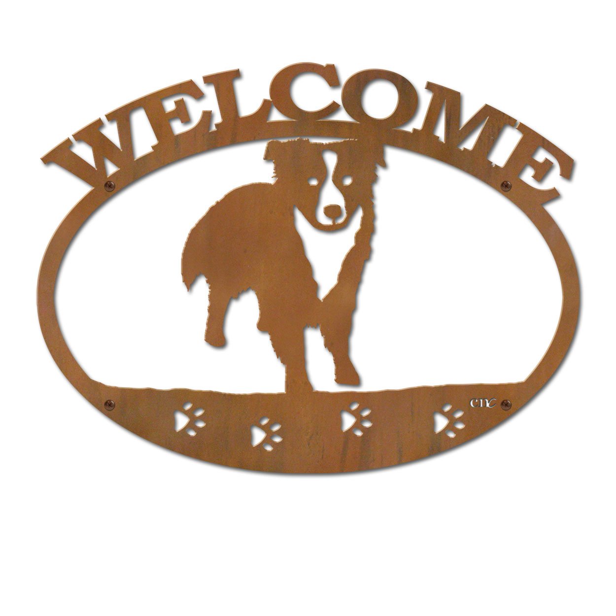 601233 - Border Collie Metal Welcome Sign