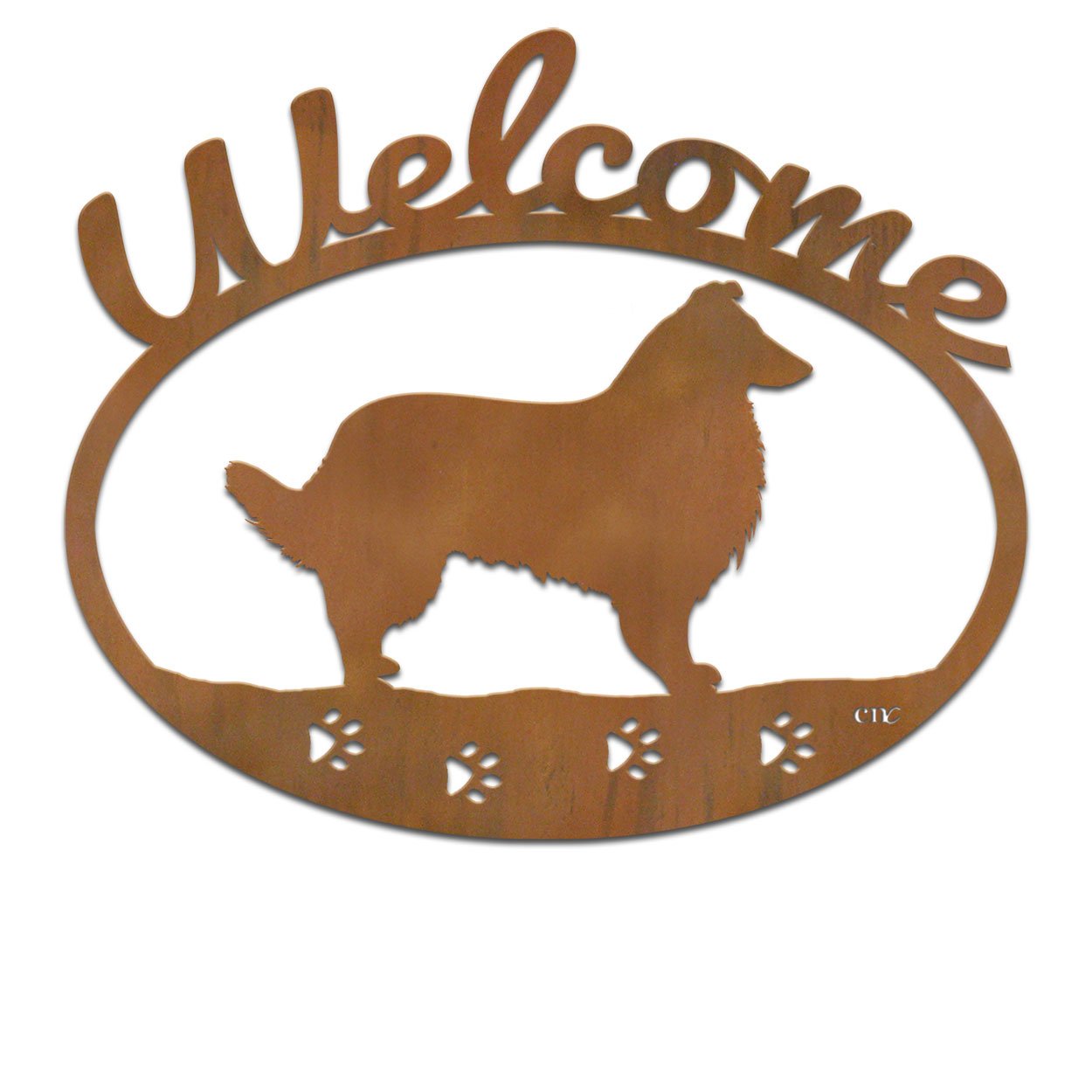 601241 - Collie Metal Welcome Sign Wall Art