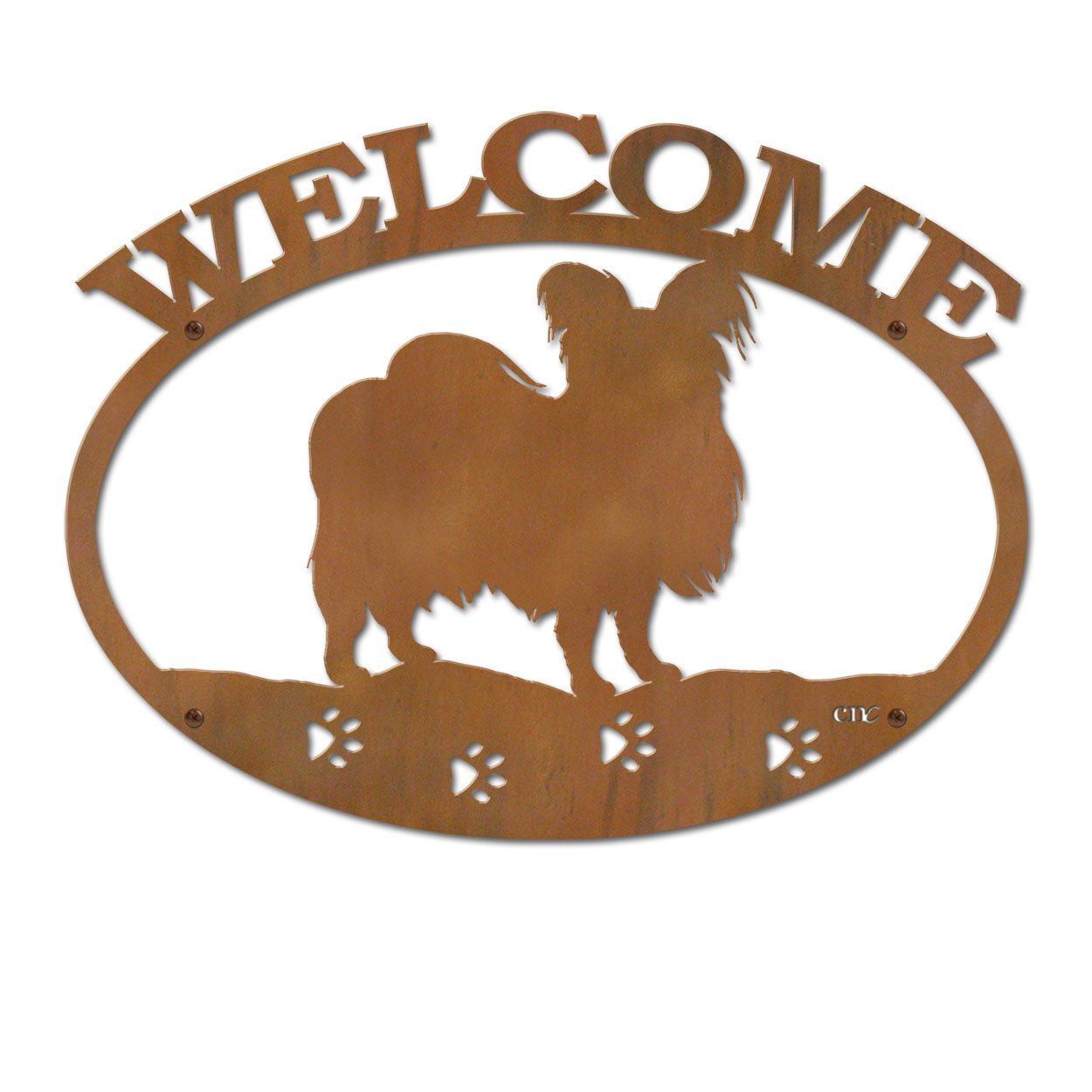 601251 - Papillon Metal Welcome Sign
