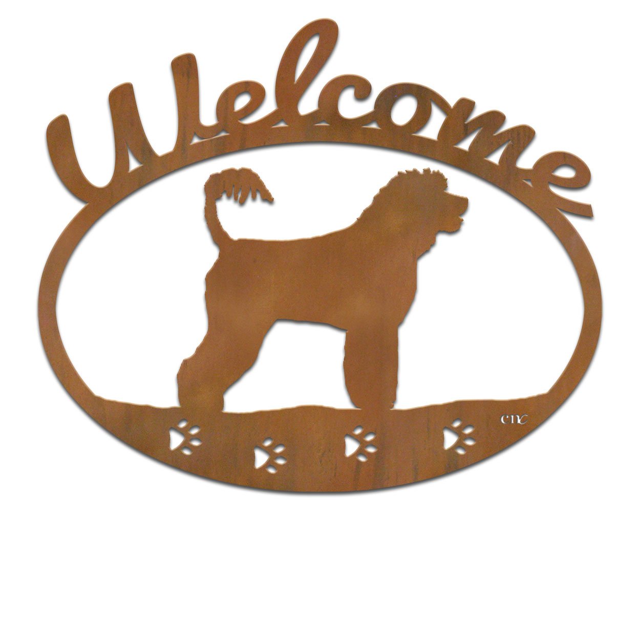 601253 - Portuguese Water Dog Metal Welcome Sign Wall Art