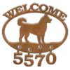 601311 - Husky Dog Custom Metal Welcome Sign with Address Numbers