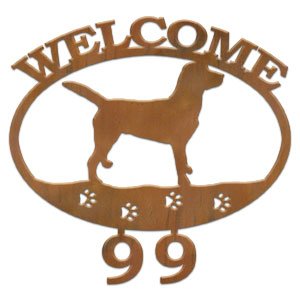 601313 - Labrador Retriever Welcome Custom House Numbers