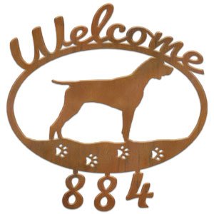 601315 - Shorthaired Pointer Welcome Custom House Numbers