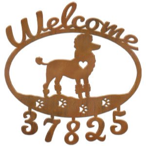 601316 - Standard Poodle Welcome Custom House Numbers