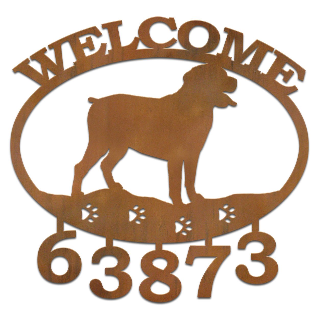 601318 - German Rottweiler Welcome Custom House Numbers