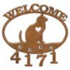 601320 - Contented Kitty Custom Metal Welcome Sign with Address Numbers