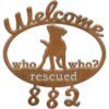 601321 - Shelter Dog Custom Metal Welcome Sign with Address Numbers