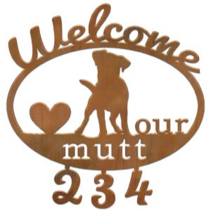 601322 - Love My Mutt Welcome Custom House Numbers