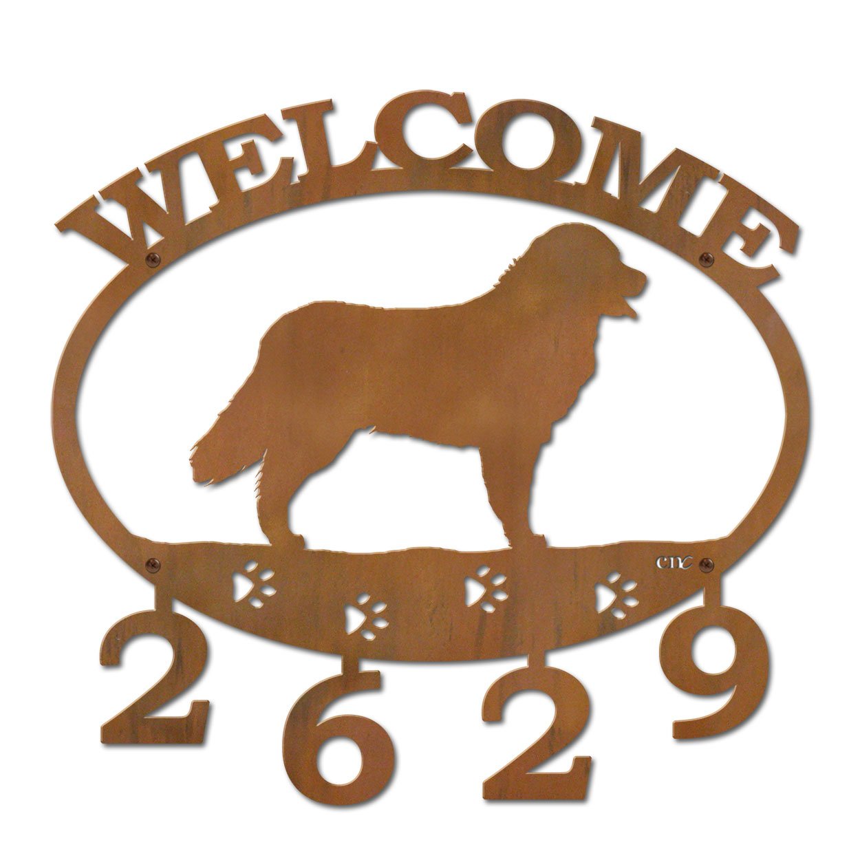 601330 - Bernese Mountain Dog Welcome Custom House Numbers