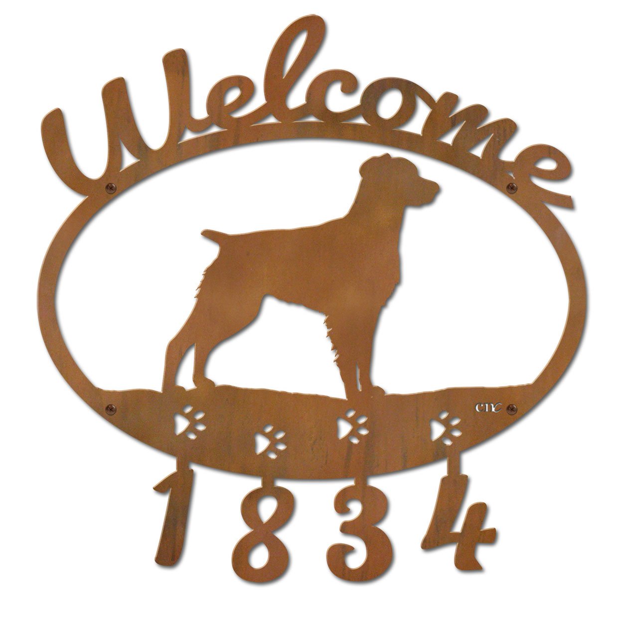 601335 - Brittany Spaniel Welcome Custom House Numbers
