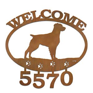 601335 - Brittany Spaniel Welcome Custom House Numbers