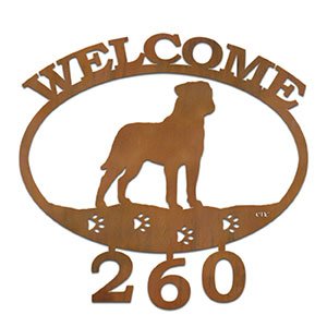 601336 - Bullmastiff Welcome Custom House Numbers