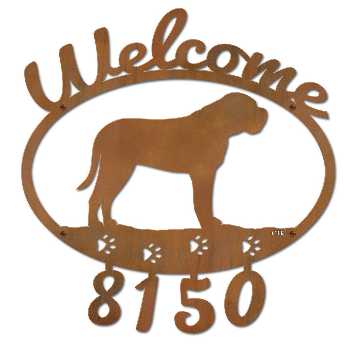 601348 - Mastiff Welcome Custom House Numbers