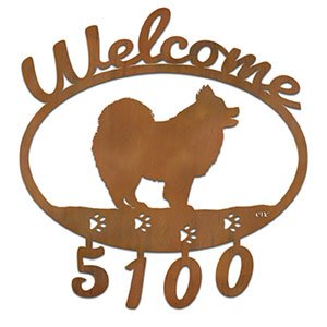 601352 - Pomeranian Welcome Custom House Numbers