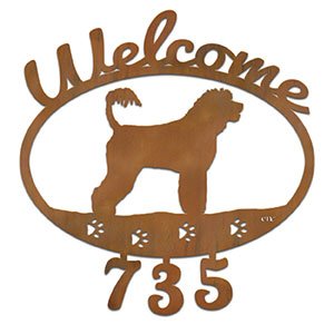 601353 - Portuguese Water Dog Welcome Custom House Numbers