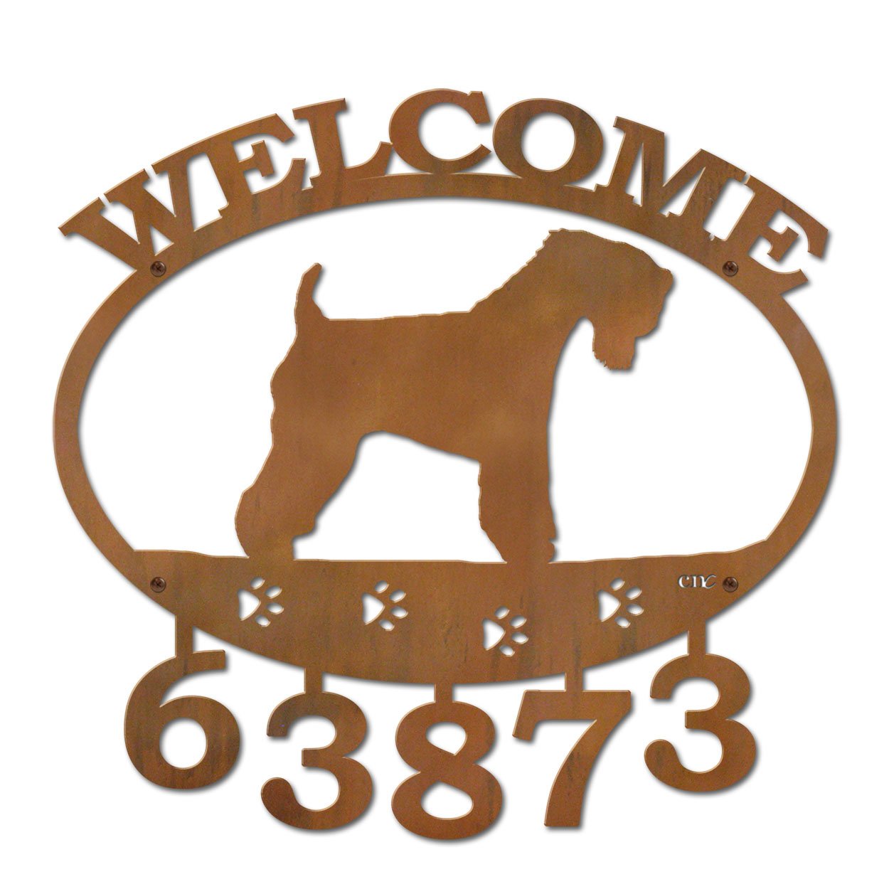 601362 - Soft Coated Wheaton Terrier Welcome Custom House Numbers