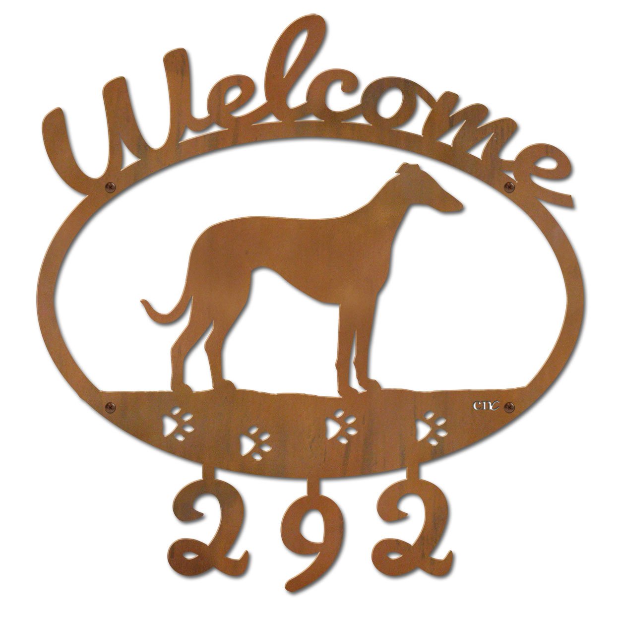 601366 - Whippet Welcome Custom House Numbers