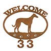601366 - Whippet Puppy Custom Metal Welcome Sign with Address Numbers