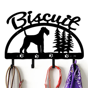 601525 - 18in Airedale Personalized Dog Name Leash Wall Hooks