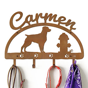 601535 - 18in Brittany Spaniel Personalized Dog Name Leash Wall Hooks