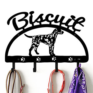 601543 - 18in Dalmation Personalized Dog Name Leash Wall Hooks