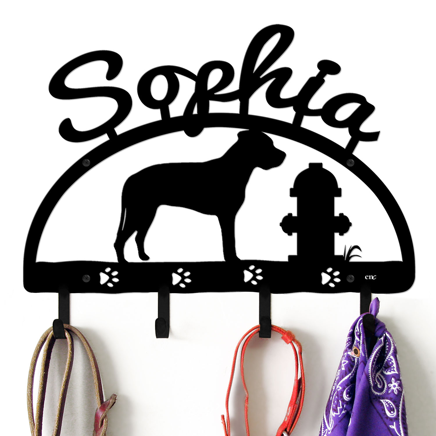 601698 - Dogo Argentino Personalized Metal Dog Walking Accessory Hooks