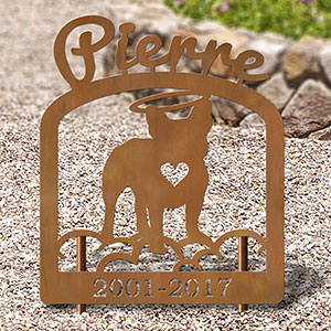 601708 - French Bulldog Personalized Pet Memorial Metal Yard Art