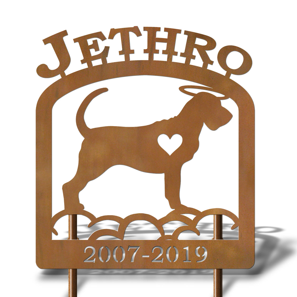 601732 - Bloodhound Personalized Pet Memorial Metal Yard Art