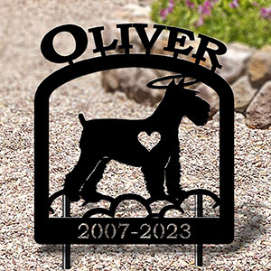 601757 - Schnauzer Personalized Pet Memorial Metal Yard Art