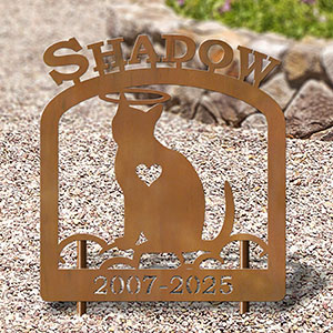 601768 - Cat Facing Forward Personalized Pet Memorial Yard Art