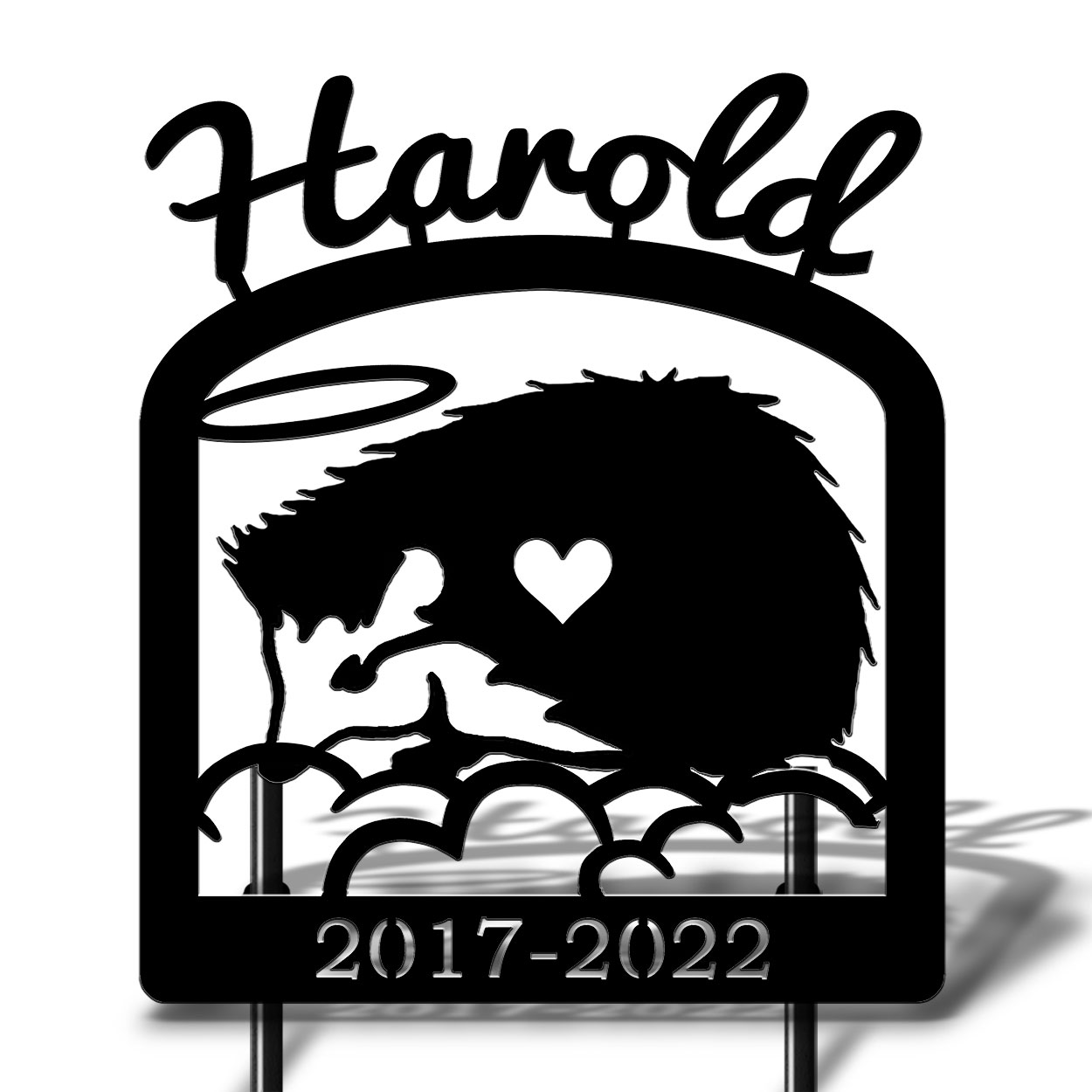 601777 - Hedgehog Personalized Pet Memorial Metal Yard Art