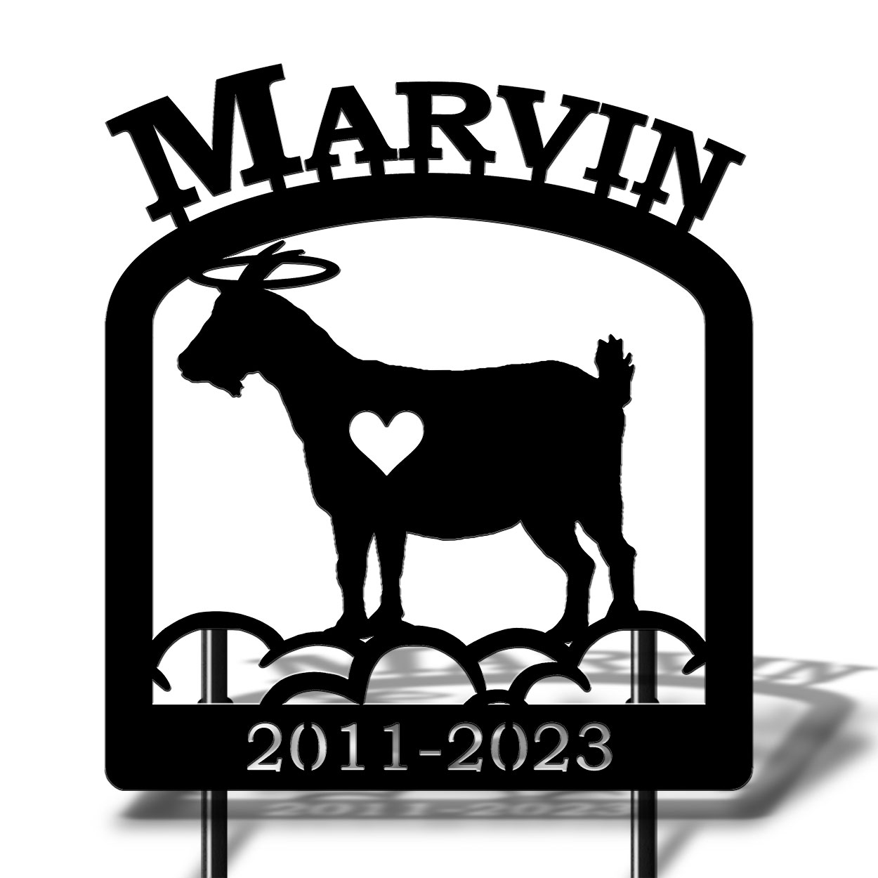 601780 - Goat With Horns Personalized Pet Memorial Yard Art