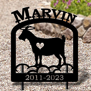 601780 - Goat With Horns Personalized Pet Memorial Yard Art