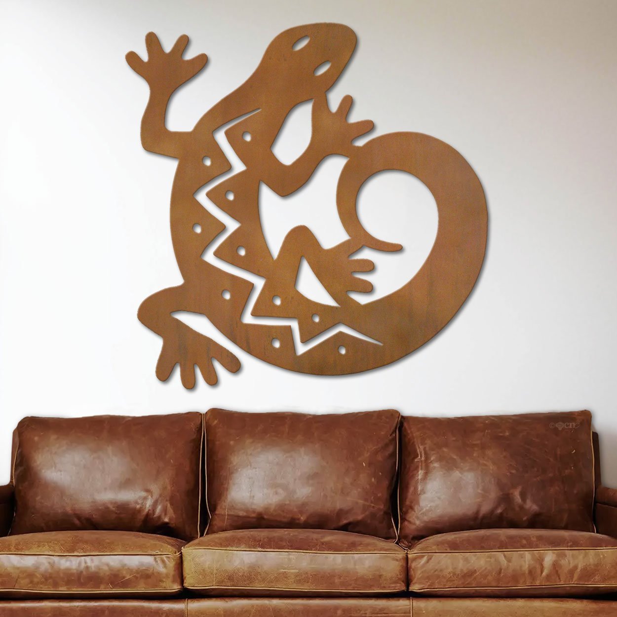 602009 - 44in C-Shaped Gecko XL Metal Wall Art