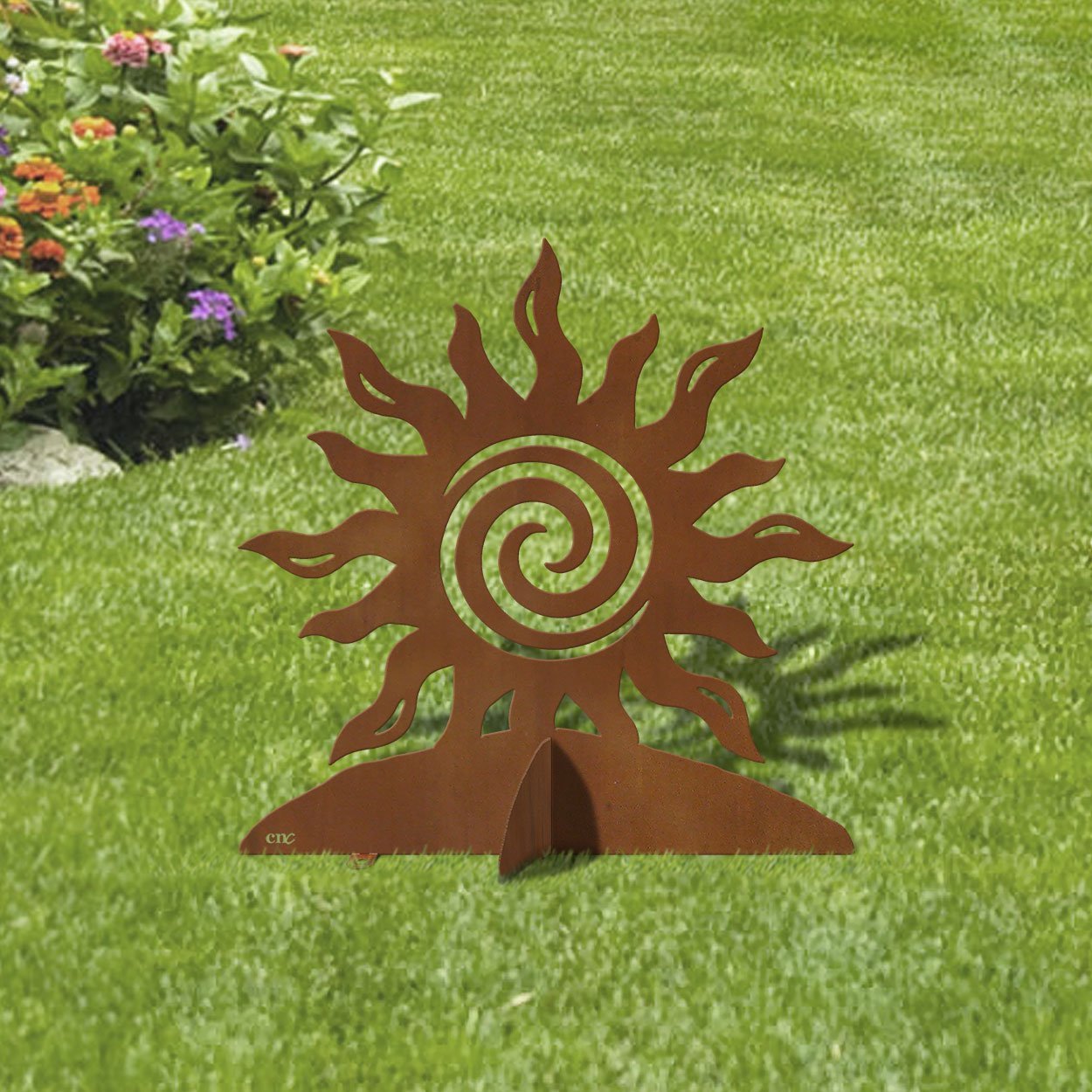 603039 - 24in H Spiral Sun Metal Garden Statue Yard Art