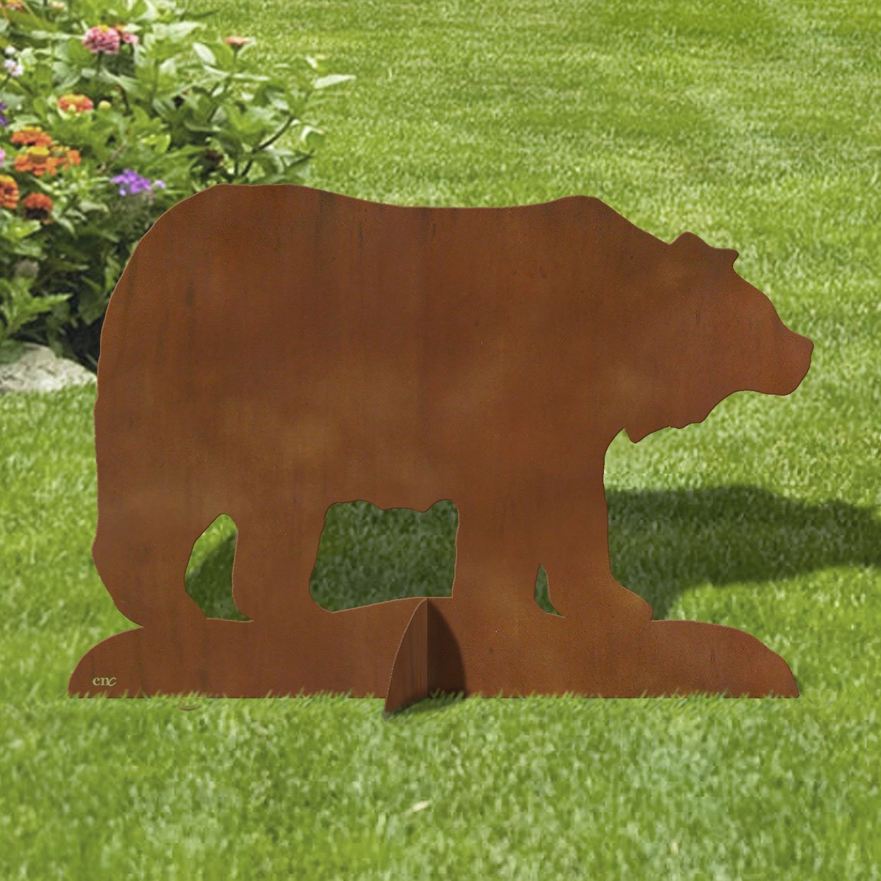 603045 - 36in W Bear Metal Garden Statue Yard Art