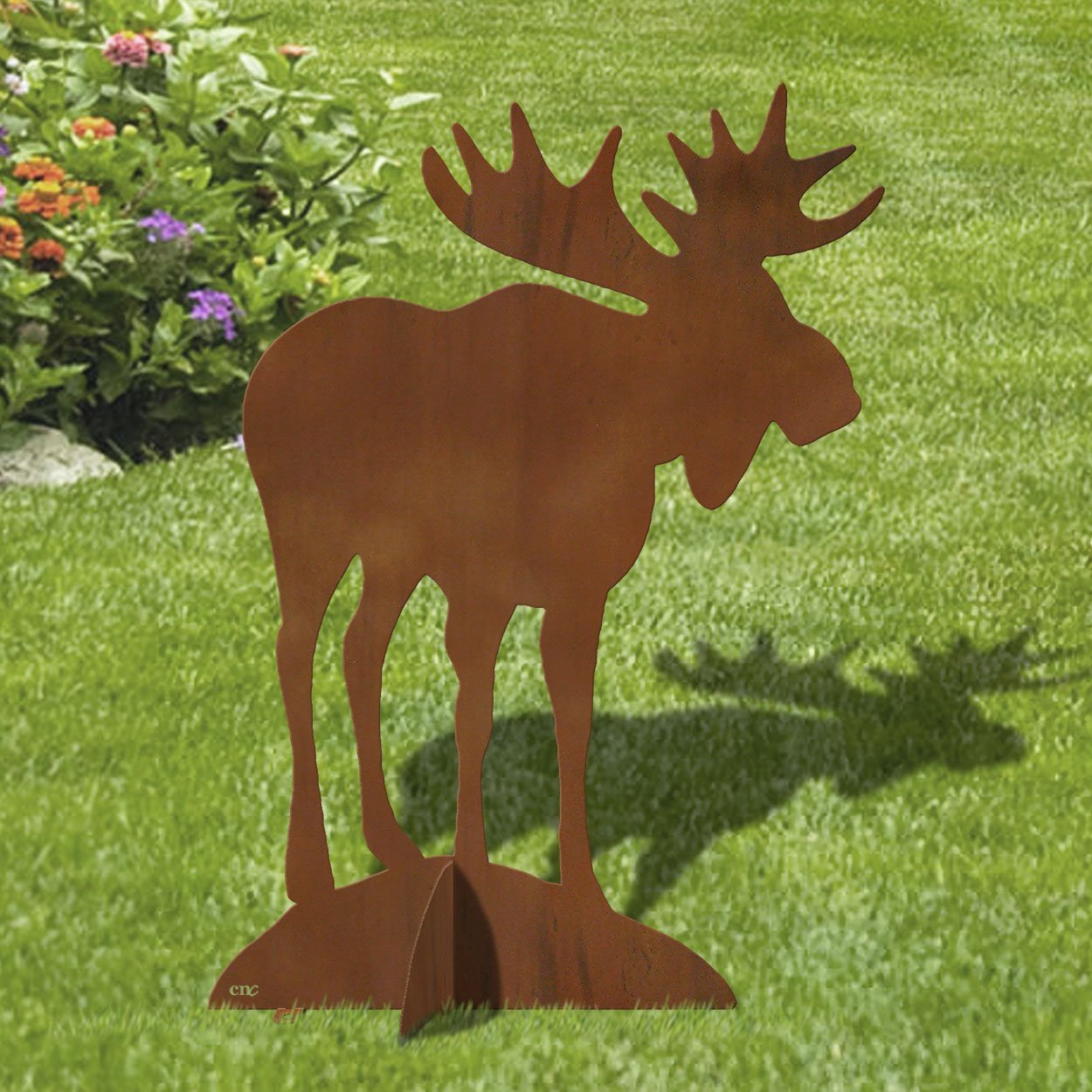 603047 - 36in H Lone Moose Metal Garden Statue Yard Art