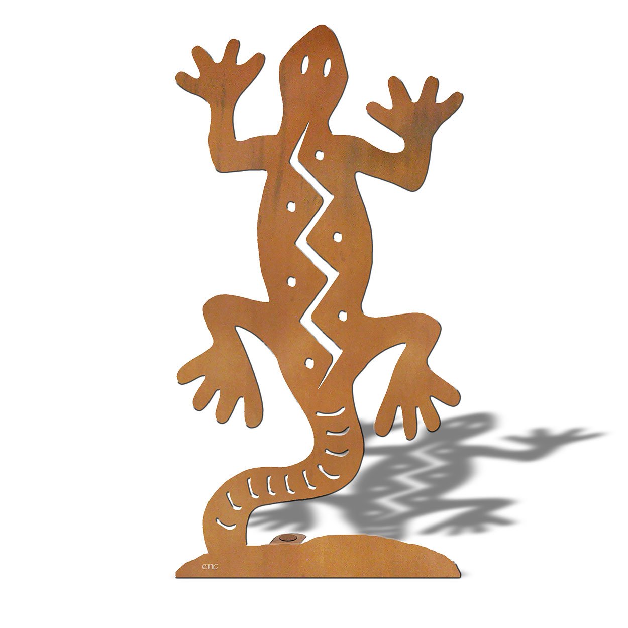 603403 - Southwest Gecko Small Rust Metal Garden Sculpture