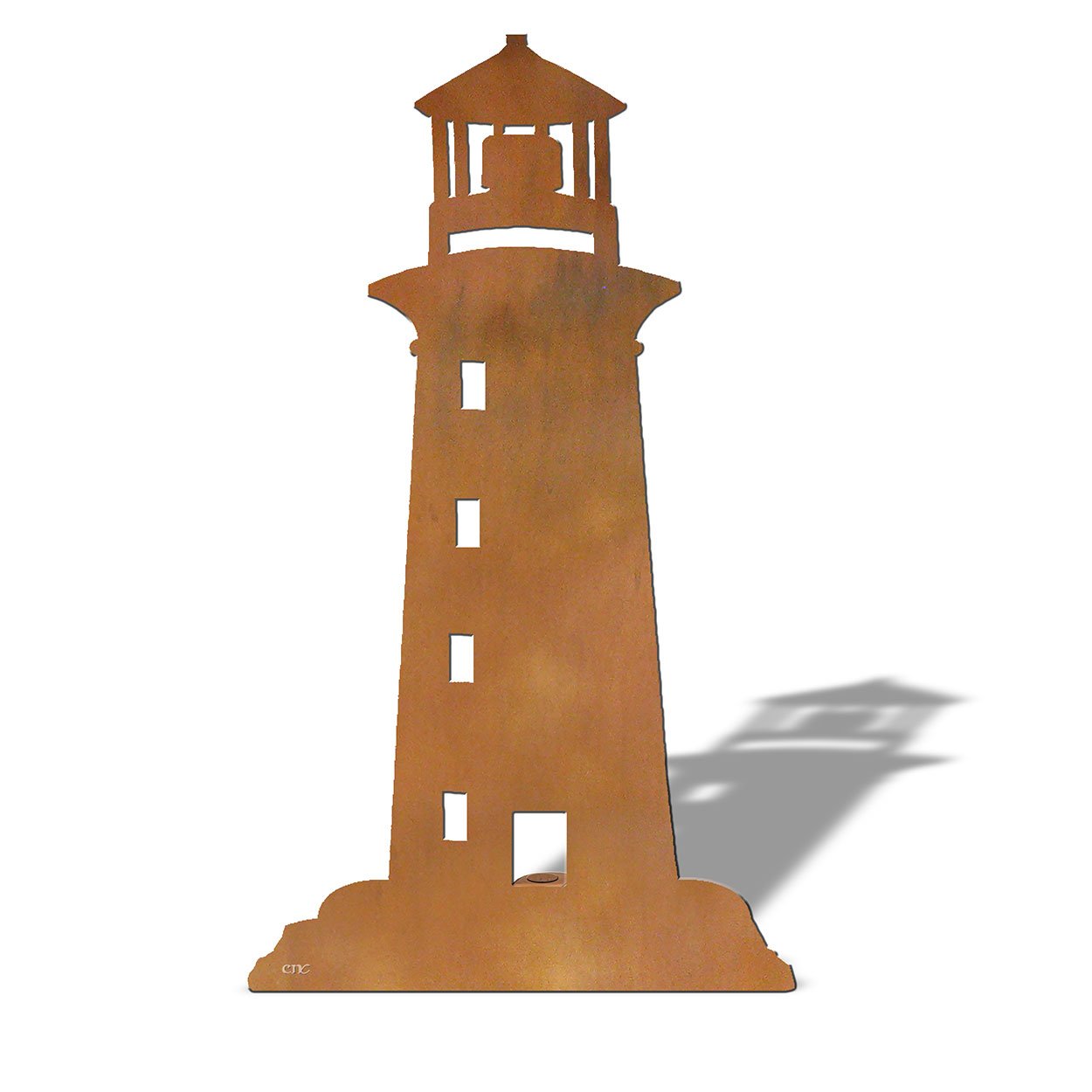 603418 - Lighthouse Small Rust Metal Garden Sculpture