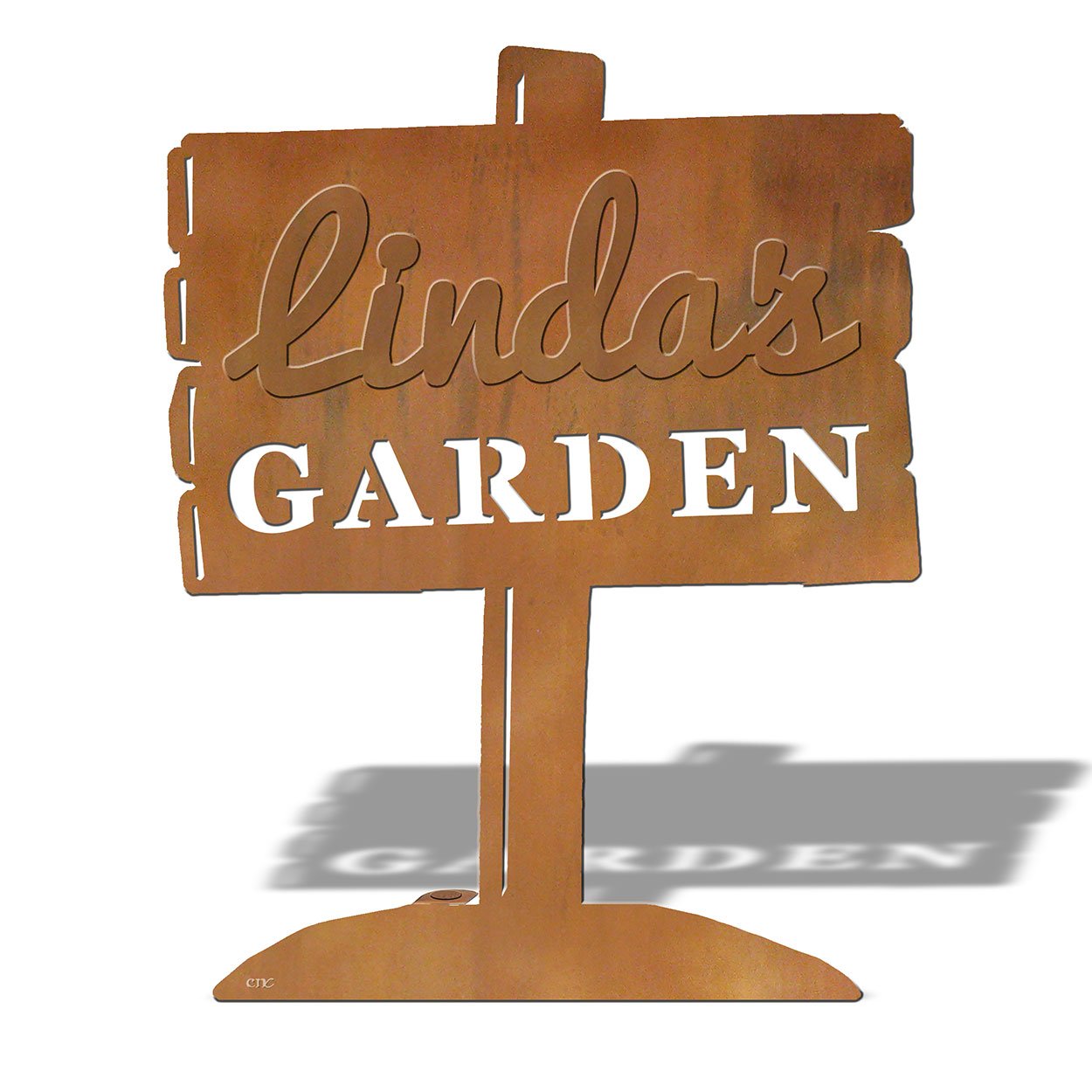 603424 - Personalized Sign Small Rust Metal Garden Sculpture