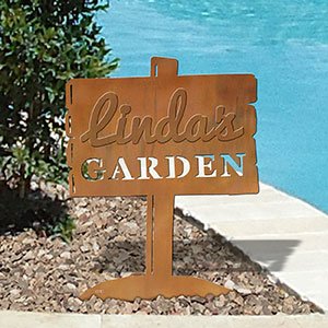603424 - Personalized Sign Small Rust Metal Garden Sculpture