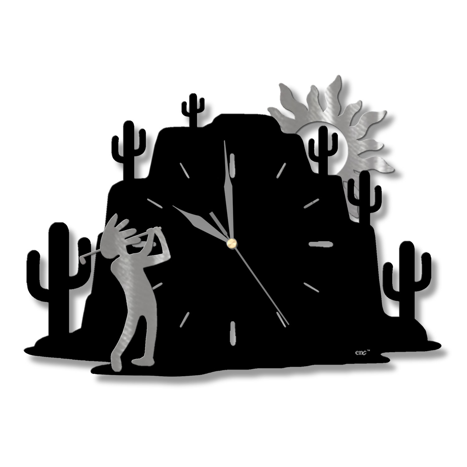 604002 - Cactus Mountain Golf Kokopelli Golfer Wall Clock