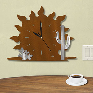 604016 - Sunrise Southwestern Cactus Wall Clock