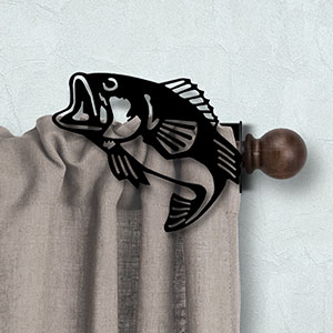 604502 - Fishing Theme Drapery Rod Holder - Bass Design