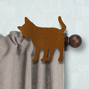 604512 - Feline Theme Drapery Rod Holder - Curious Cat Design