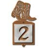 605031 - Boots Motif One-Number Metal Address Sign