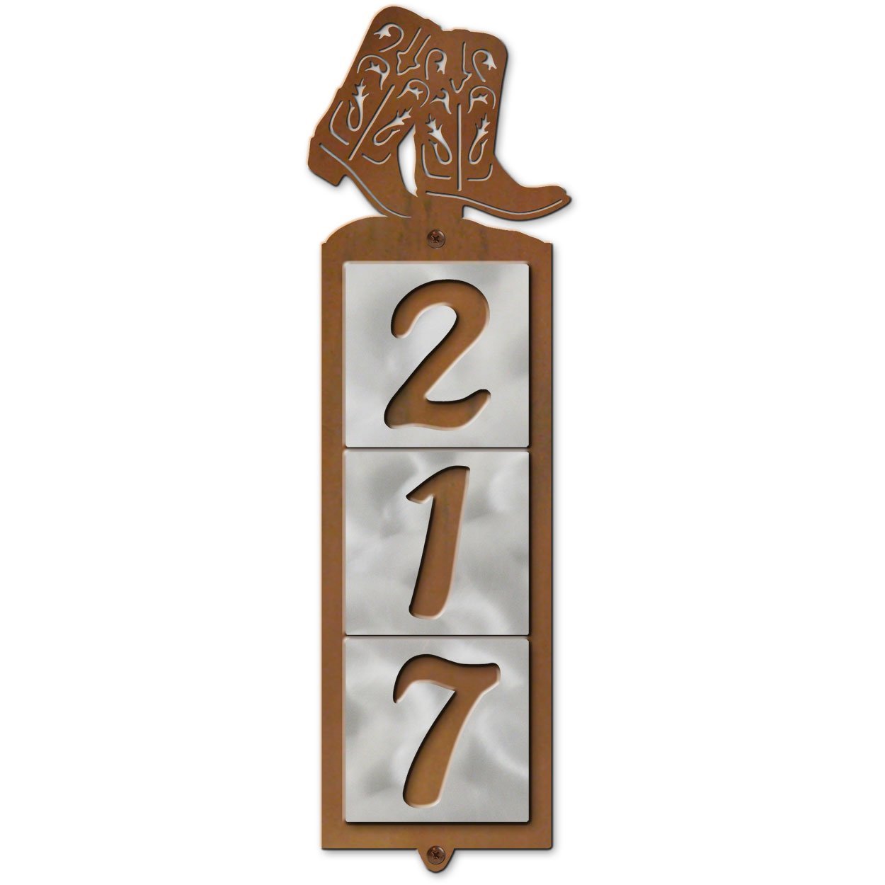 605033 - Boots Metal Tile 3-Digit Vertical House Numbers