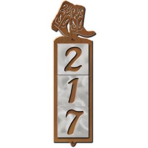 605033 - Boots Design 3-Digit Vertical Tile House Numbers